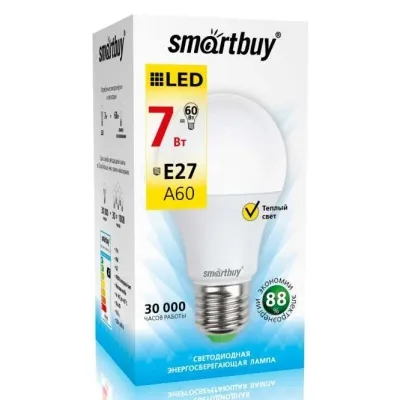 Фото Светодиодная (LED) лампа SMARTBUY SBL-A60-07-30K-E27-N